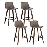 Darrahopens Furniture > Bar Stools & Chairs Artiss 4x Bar Stools Vintage Leather Wooden