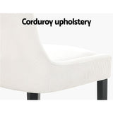 Darrahopens Furniture > Bar Stools & Chairs Artiss Dining Chairs Kitchen Cafe Chairs Corduroy Upholstered Beige Set of 2
