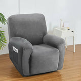 Darrahopens Furniture > Bar Stools & Chairs Artiss Recliner Chair Covers 1 Seater Velvet Grey