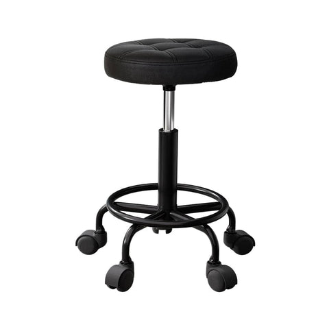 Darrahopens Furniture > Bar Stools & Chairs Artiss Salon Stool Swivel Height Adjustable Round Barber Spa Chair Black