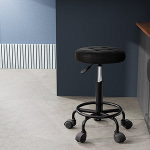 Darrahopens Furniture > Bar Stools & Chairs Artiss Salon Stool Swivel Height Adjustable Round Barber Spa Chair Black