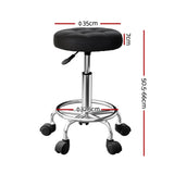 Darrahopens Furniture > Bar Stools & Chairs Artiss Salon Stool Swivel Height Adjustable Round Barber Spa Chair PU Black