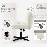 Darrahopens Furniture > Bar Stools & Chairs Faux Leather Home Office Chair -Beige