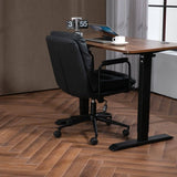 Darrahopens Furniture > Bar Stools & Chairs Faux Leather Office Chair -Black