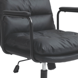 Darrahopens Furniture > Bar Stools & Chairs Faux Leather Office Chair -Black