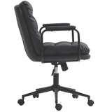 Darrahopens Furniture > Bar Stools & Chairs Faux Leather Office Chair -Black