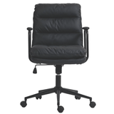 Darrahopens Furniture > Bar Stools & Chairs Faux Leather Office Chair -Black