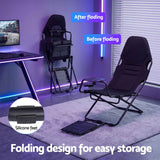 Darrahopens Furniture > Bar Stools & Chairs > Gaming Chairs Artiss Steel Foldable Racing Simulator Cockpit Seat Wheel Stand Gear Shifter Mount Black In Australia - Darrahopens