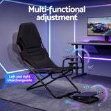 Darrahopens Furniture > Bar Stools & Chairs > Gaming Chairs Artiss Steel Foldable Racing Simulator Cockpit Seat Wheel Stand Gear Shifter Mount Black In Australia - Darrahopens