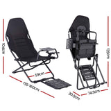 Darrahopens Furniture > Bar Stools & Chairs > Gaming Chairs Artiss Steel Foldable Racing Simulator Cockpit Seat Wheel Stand Gear Shifter Mount Black In Australia - Darrahopens