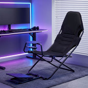 Darrahopens Furniture > Bar Stools & Chairs > Gaming Chairs Artiss Steel Foldable Racing Simulator Cockpit Seat Wheel Stand Gear Shifter Mount Black In Australia - Darrahopens