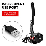 Darrahopens Furniture > Bar Stools & Chairs > Gaming Chairs Racing Games Handbrake PC USB Universal Adjustable Aluminium Alloy Handbrake Dual Modes Plug and Play Applicable All Steering Wheel Stand SIM Racing Games