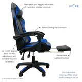Darrahopens Furniture > Bar Stools & Chairs > Gaming Chairs Spire Zinc Adjustable Gaming/Office Chair Blue And Black - 813F
