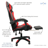 Darrahopens Furniture > Bar Stools & Chairs > Gaming Chairs Spire Zinc Adjustable Gaming/Office Chair Red And Black 813A
