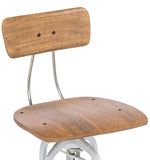 Darrahopens Furniture > Bar Stools & Chairs Hamptons Style White Bar Stool Chair Height Adjustable and Swivel with Natural Wood Top