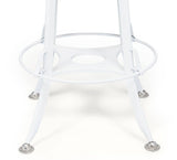 Darrahopens Furniture > Bar Stools & Chairs Hamptons Style White Bar Stool Chair Height Adjustable and Swivel with Natural Wood Top