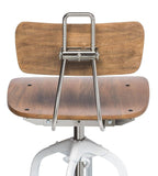 Darrahopens Furniture > Bar Stools & Chairs Hamptons Style White Bar Stool Chair Height Adjustable and Swivel with Natural Wood Top
