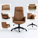 Darrahopens Furniture > Bar Stools & Chairs High Back Office Chair -Light Brown