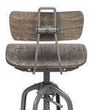 Darrahopens Furniture > Bar Stools & Chairs Industrial Swivel Height Adjustable Grey Oak Wood Bar Stool Chair with Back