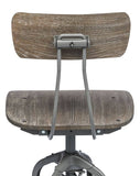 Darrahopens Furniture > Bar Stools & Chairs Industrial Swivel Height Adjustable Grey Oak Wood Bar Stool Chair with Back