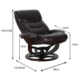 Darrahopens Furniture > Bar Stools & Chairs Julio Faux Leather Premium Reclining Lounge Arm Chair w/ Ottoman Swivel Sofa