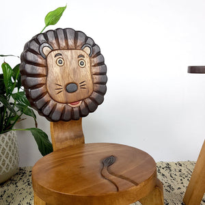Darrahopens Furniture > Bar Stools & Chairs Kids Wooden Chair Lion