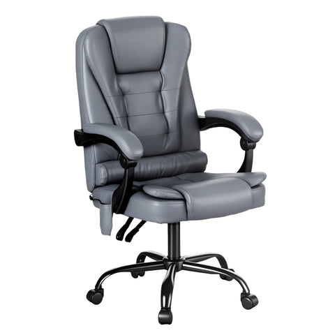 Darrahopens Furniture > Bar Stools & Chairs > Massage Chairs Artiss Executive Office Chair 4-Point Massage Adjustable Ergonomic Recline PU