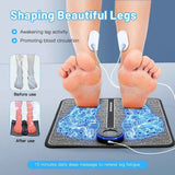 Darrahopens Furniture > Bar Stools & Chairs > Massage Chairs EMS Foot Massager Mat for Pain Foot Relief, EMS Foot Stimulator for Pain Relief Improve and Facilitate Muscle Performance in The Shoulder, Massager & Legs (Black)