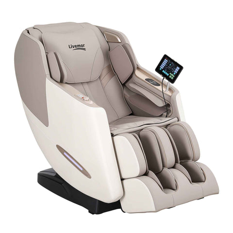 Darrahopens Furniture > Bar Stools & Chairs > Massage Chairs Livemor Elite 4D Massage Chair Recliner, SL Track Zero Gravity & Heat Auto Body Scan, 12 Auto Programs, 3 Zero-G Positions, Foot Rollers, Airbag Compression, Bluetooth Speaker, Wireless Charging In Australia - Darrahopens