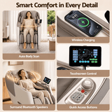 Darrahopens Furniture > Bar Stools & Chairs > Massage Chairs Livemor Elite 4D Massage Chair Recliner, SL Track Zero Gravity & Heat Auto Body Scan, 12 Auto Programs, 3 Zero-G Positions, Foot Rollers, Airbag Compression, Bluetooth Speaker, Wireless Charging In Australia - Darrahopens