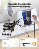 Darrahopens Furniture > Bar Stools & Chairs > Massage Chairs VEVOR Airbrush Kit, 1/6 HP, Air Brush Kit with Air Compressor, 3 Dual-Action Professional Airbrushes with 3 Tips, Hose, Acrylic Paint, 2 Fans, Low Noise, for Cake Decorating, Model Painting, Nail Art