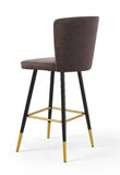 Darrahopens Furniture > Bar Stools & Chairs Modern Bar Chair Leather Stool Counter Brown Mid-Century Wood x 2