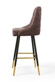 Darrahopens Furniture > Bar Stools & Chairs Modern Bar Chair Leather Stool Counter Brown Mid-Century Wood x 2
