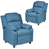 Darrahopens Furniture > Bar Stools & Chairs Set of 2 Erika Navy Blue Adult Recliner Sofa Chair Blue Lounge Couch Armchair Furniture