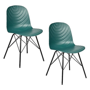 Darrahopens Furniture > Bar Stools & Chairs Set of 2 Modern Republica Dining Chair Living Office Furniture Seat Scandi - Dark Green