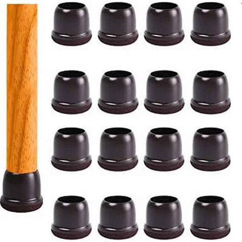 Darrahopens Furniture > Bar Stools & Chairs > Table & Bar Stools 16pcs Silicone Chair Leg Floor Protectors Furniture Leg Feet Cup for Hardwood Floors with Wrapped Felt -Round brown