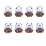 Darrahopens Furniture > Bar Stools & Chairs > Table & Bar Stools 16pcs Silicone Chair Leg Floor Protectors Furniture Leg Feet Cup for Hardwood Floors with Wrapped Felt -Round transparent