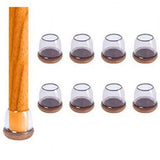 Darrahopens Furniture > Bar Stools & Chairs > Table & Bar Stools 16pcs Silicone Chair Leg Floor Protectors Furniture Leg Feet Cup for Hardwood Floors with Wrapped Felt -Round transparent