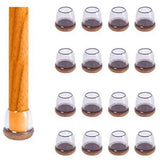 Darrahopens Furniture > Bar Stools & Chairs > Table & Bar Stools 16pcs Silicone Chair Leg Floor Protectors Furniture Leg Feet Cup for Hardwood Floors with Wrapped Felt -Round transparent