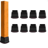 Darrahopens Furniture > Bar Stools & Chairs > Table & Bar Stools 16pcs Silicone Chair Leg Floor Protectors Furniture Leg Feet Cup for Hardwood Floors with Wrapped Felt -Square brown