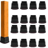 Darrahopens Furniture > Bar Stools & Chairs > Table & Bar Stools 16pcs Silicone Chair Leg Floor Protectors Furniture Leg Feet Cup for Hardwood Floors with Wrapped Felt -Square brown