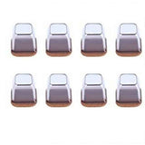 Darrahopens Furniture > Bar Stools & Chairs > Table & Bar Stools 16pcs Silicone Chair Leg Floor Protectors Furniture Leg Feet Cup for Hardwood Floors with Wrapped Felt -Square transparent