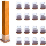 Darrahopens Furniture > Bar Stools & Chairs > Table & Bar Stools 16pcs Silicone Chair Leg Floor Protectors Furniture Leg Feet Cup for Hardwood Floors with Wrapped Felt -Square transparent