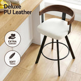 Darrahopens Furniture > Bar Stools & Chairs > Table & Bar Stools 2x Artiss Bar Stools Swivel Kitchen Chairs Metal Legs Bentwood Counter White PU