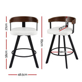 Darrahopens Furniture > Bar Stools & Chairs > Table & Bar Stools 2x Artiss Bar Stools Swivel Kitchen Chairs Metal Legs Bentwood Counter White PU