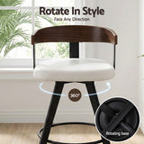 Darrahopens Furniture > Bar Stools & Chairs > Table & Bar Stools 2x Artiss Bar Stools Swivel Kitchen Chairs Metal Legs Bentwood Counter White PU
