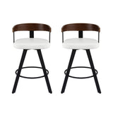 Darrahopens Furniture > Bar Stools & Chairs > Table & Bar Stools 2x Artiss Bar Stools Swivel Kitchen Chairs Metal Legs Bentwood Counter White PU