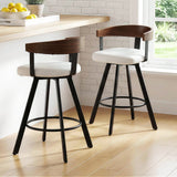 Darrahopens Furniture > Bar Stools & Chairs > Table & Bar Stools 2x Artiss Bar Stools Swivel Kitchen Chairs Metal Legs Bentwood Counter White PU