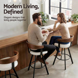 Darrahopens Furniture > Bar Stools & Chairs > Table & Bar Stools 2x Artiss Bar Stools Swivel Kitchen Chairs Metal Legs Bentwood Counter White PU
