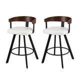 Darrahopens Furniture > Bar Stools & Chairs > Table & Bar Stools 2x Artiss Bar Stools Swivel Kitchen Chairs Metal Legs Bentwood Counter White PU